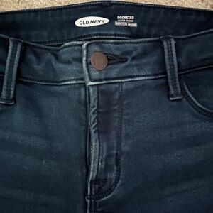 Old Navy Rockstar Dark Wash Fleece Jeans size 4